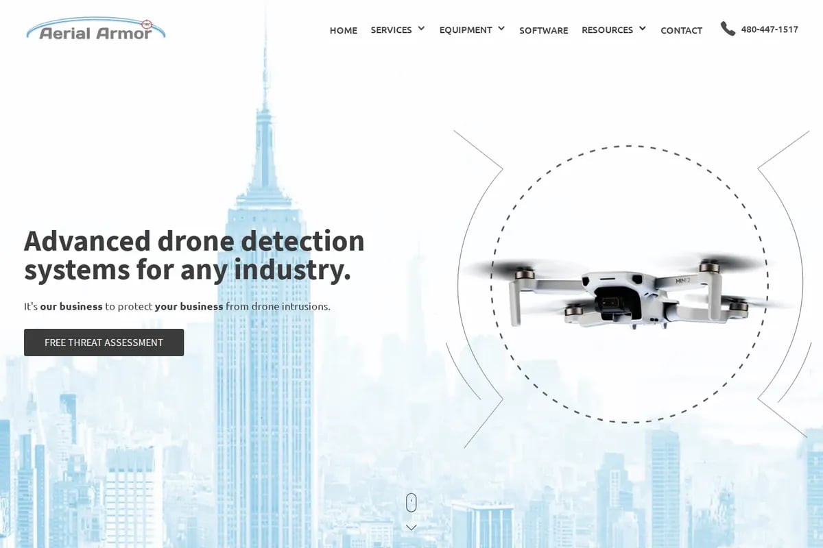 The Aerial Armor home page: Advanced drone detection systems for any industry