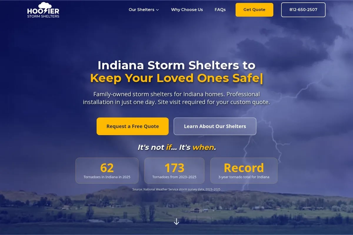 The Hoosier Storm Shelters home page